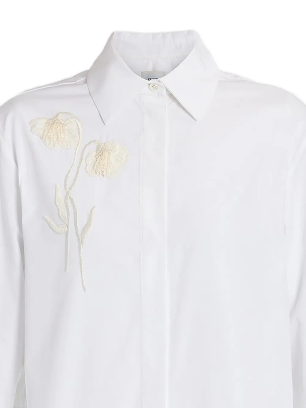 ERDEM embroidered long-sleeve shirt Wit