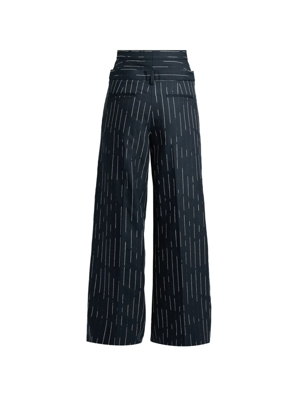 ERDEM stripe-pattern wide-leg trousers Blauw