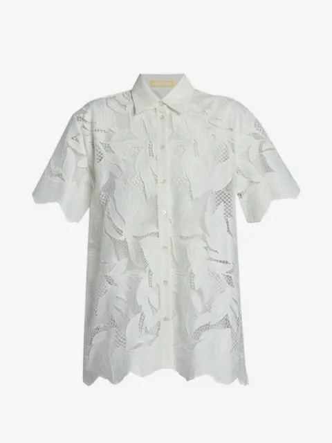 ERDEM cutwork leaf-embroidered shirt