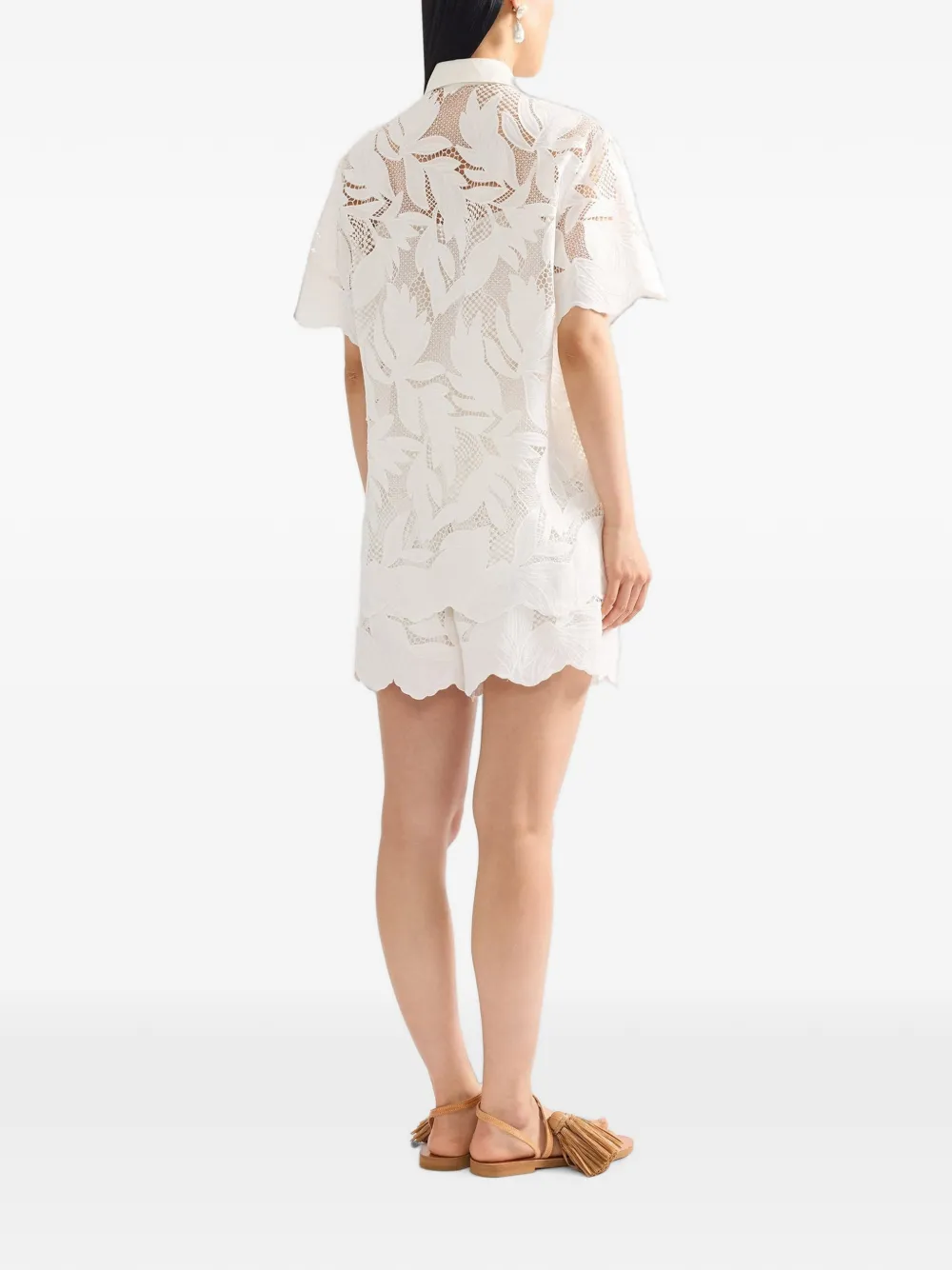 ERDEM Blouse met geborduurd blad Wit