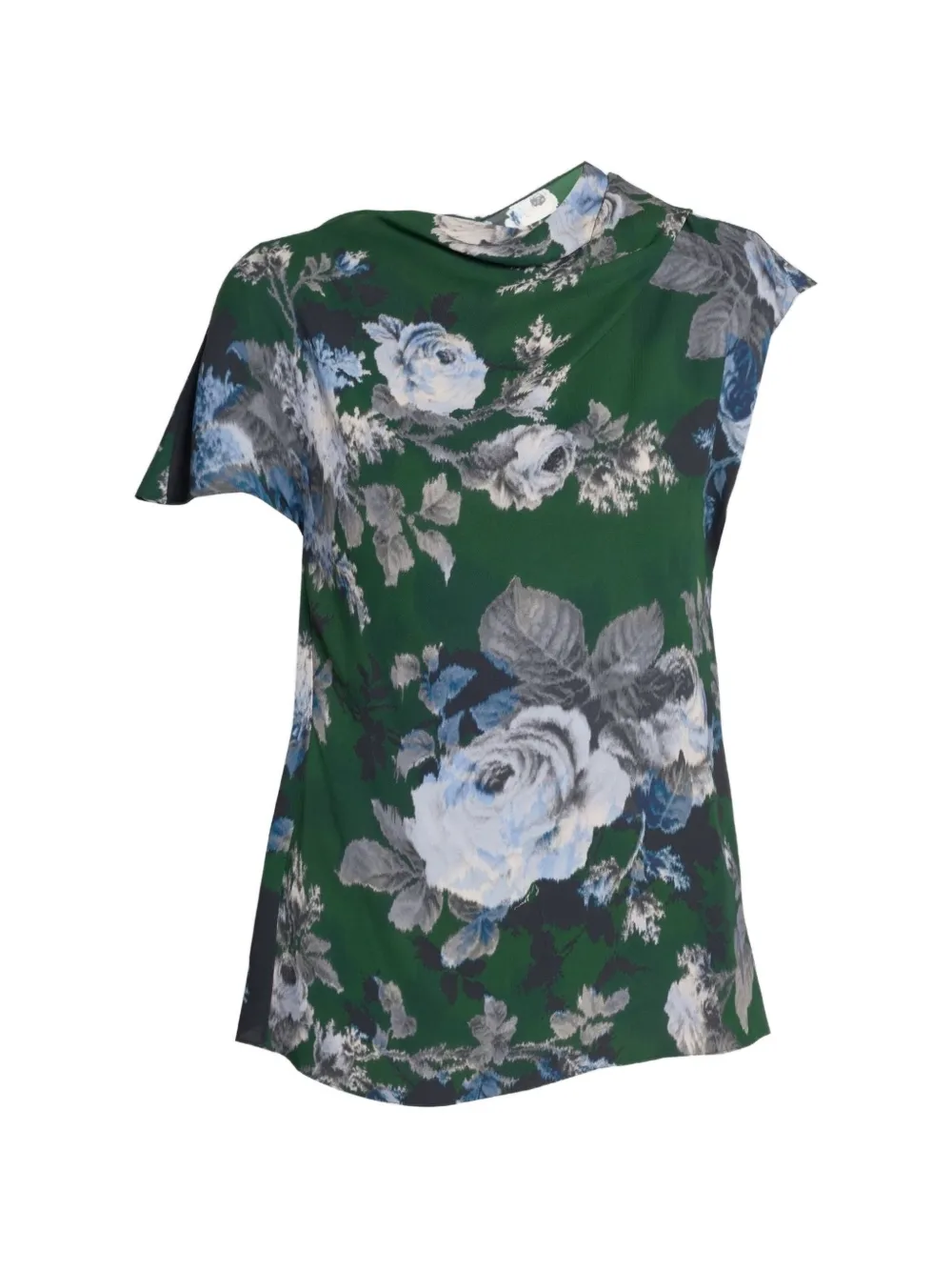ERDEM floral-print draped blouse