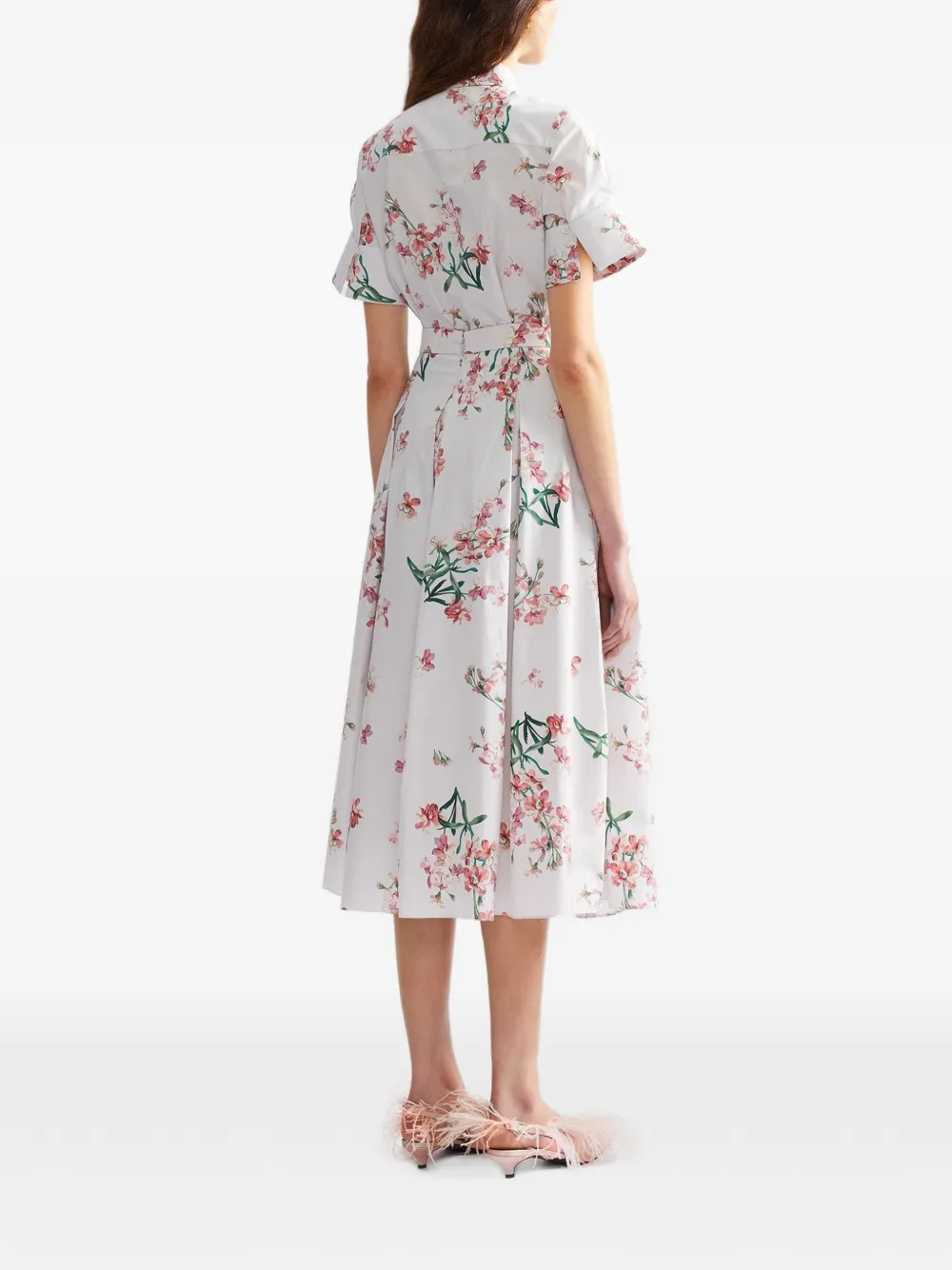 ERDEM Floral-print Short-sleeve Shirt in White, view 3