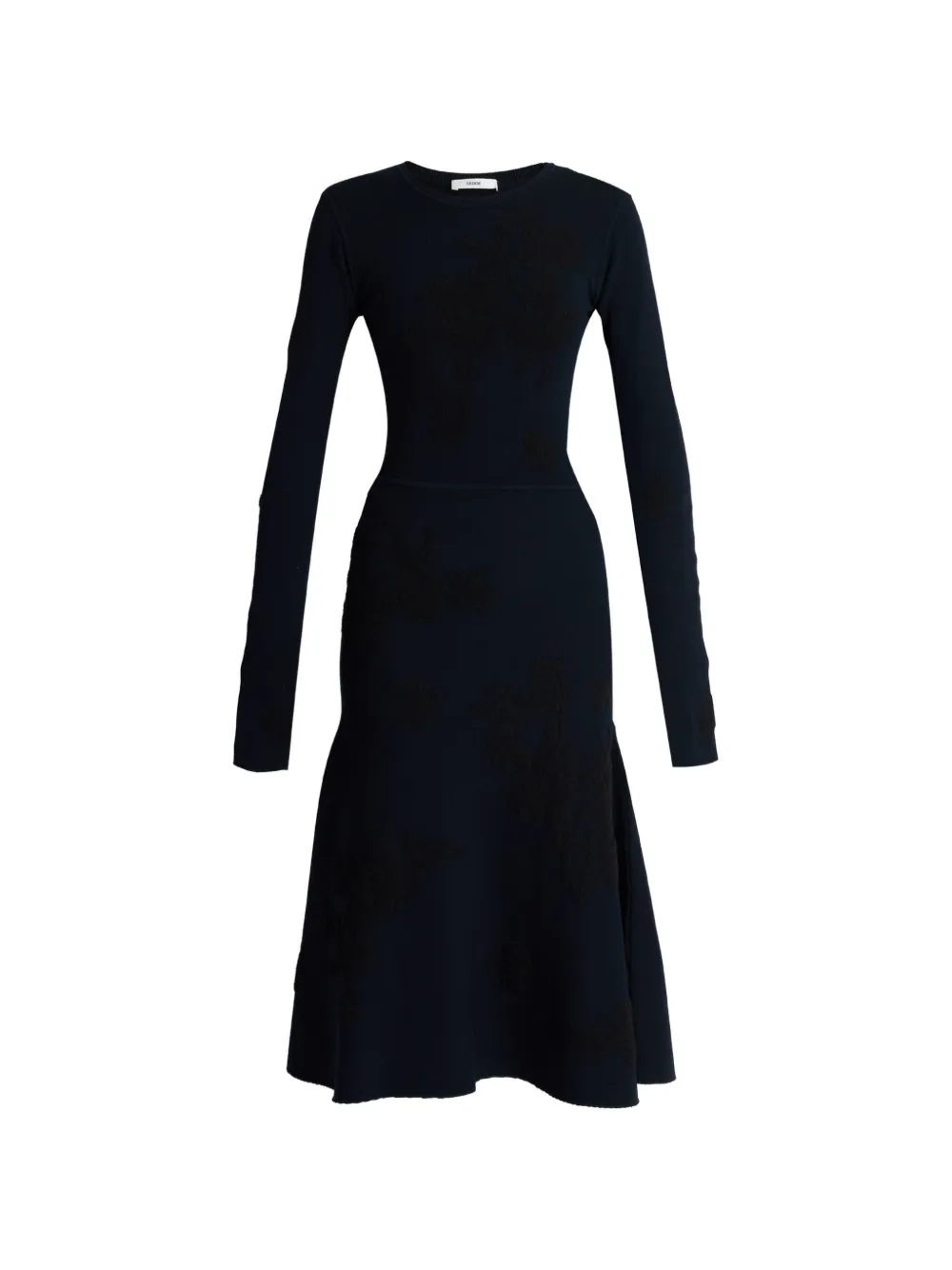 ERDEM jacquard long-sleeve midi dress - Blu