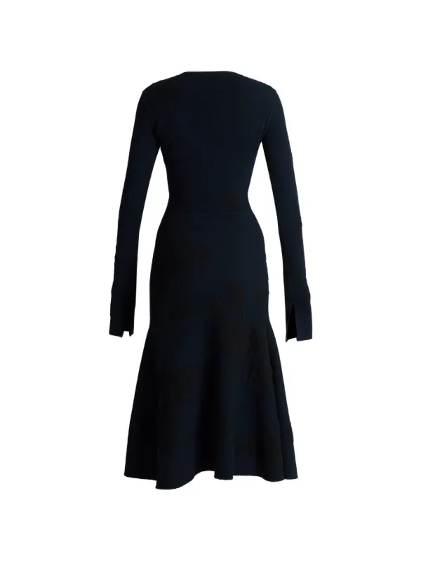 erdem long sleeve midi dress Erdem Jacquard Long Sleeve Midi Dress