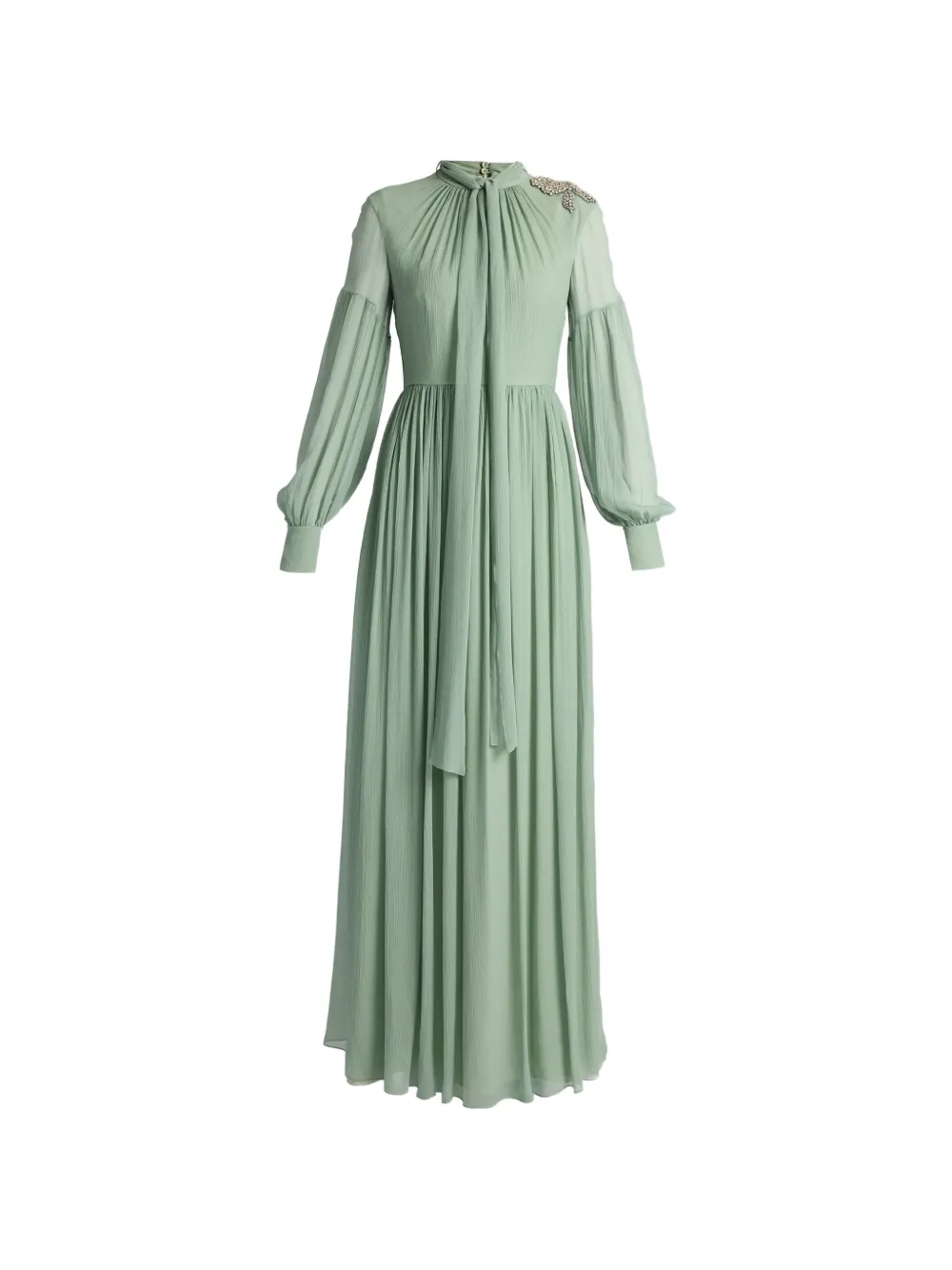 ERDEM embellished silk maxi dress - Verde