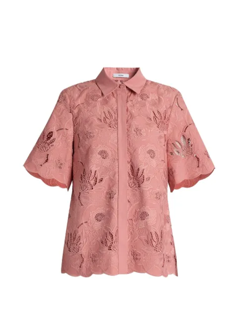 ERDEM floral-cutwork short-sleeve shirt