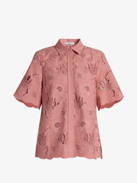 ERDEM floral-cutwork short-sleeve shirt