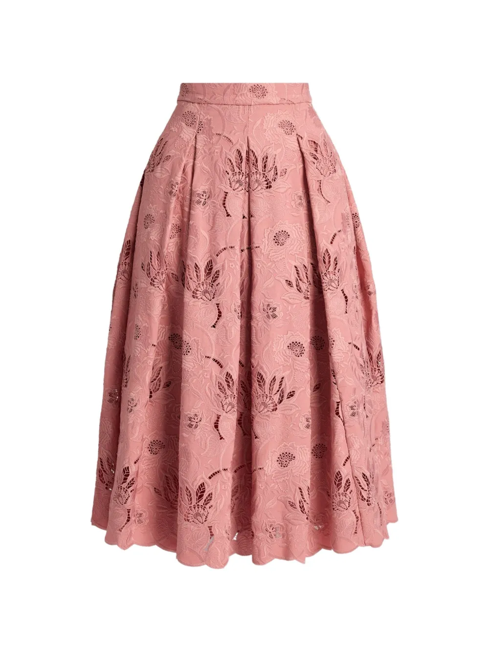 ERDEM floral-cutwork pleated skirt - Rosa