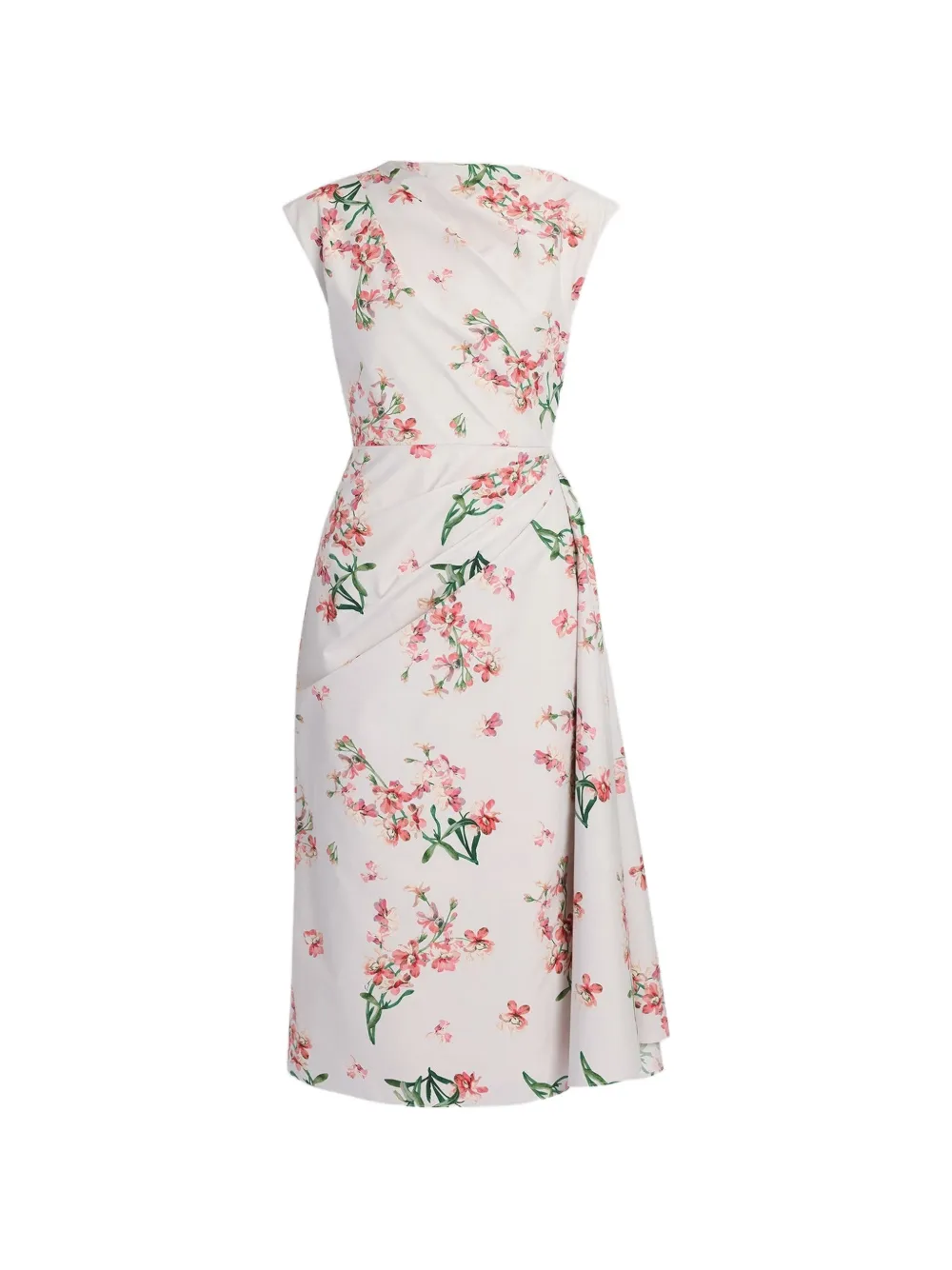 ERDEM floral-print draped dress - Toni neutri