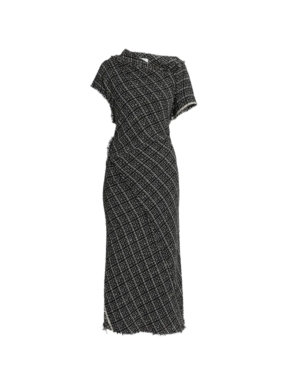 ERDEM asymmetric tweed maxi dress