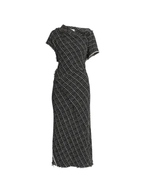 ERDEM vestido corto asimétrico de tweed