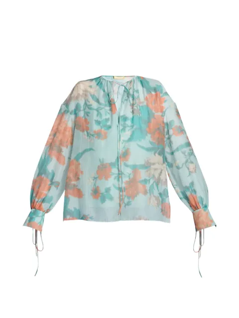 ERDEM floral-print long-sleeve blouse
