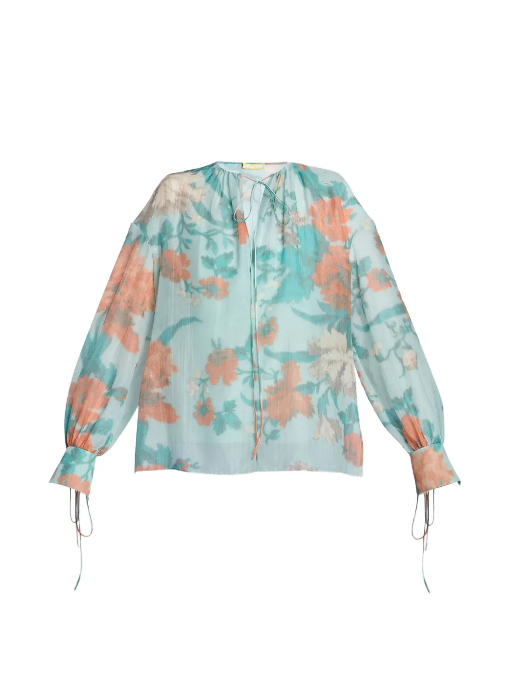 ERDEM floral-print long-sleeve blouse - Blu