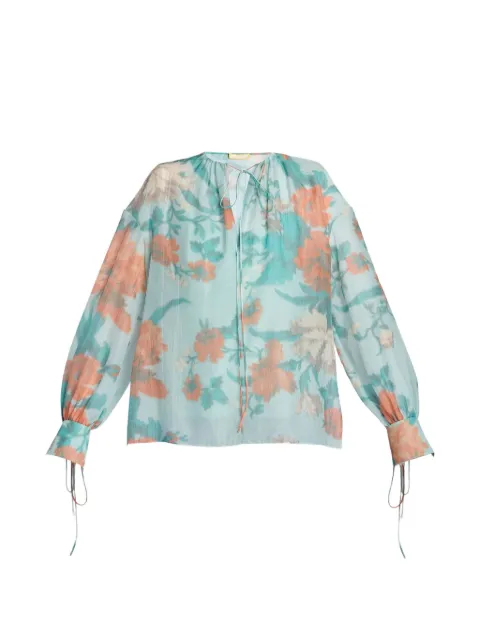 ERDEM floral-print long-sleeve blouse