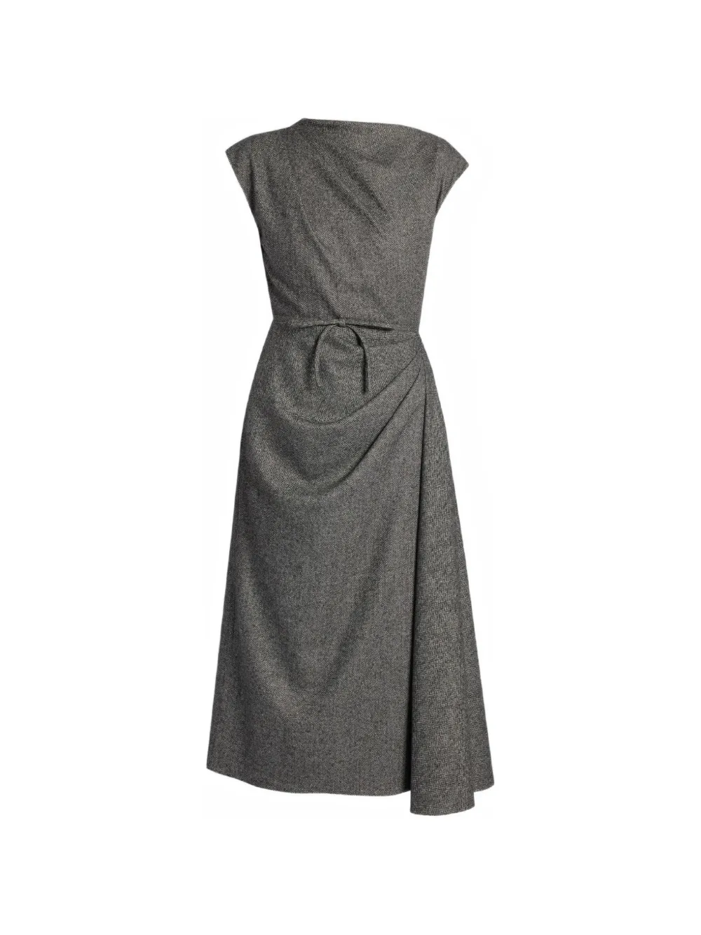 ERDEM herringbone draped midi dress