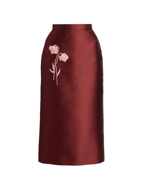 ERDEM embroidered Mikado pencil midi skirt