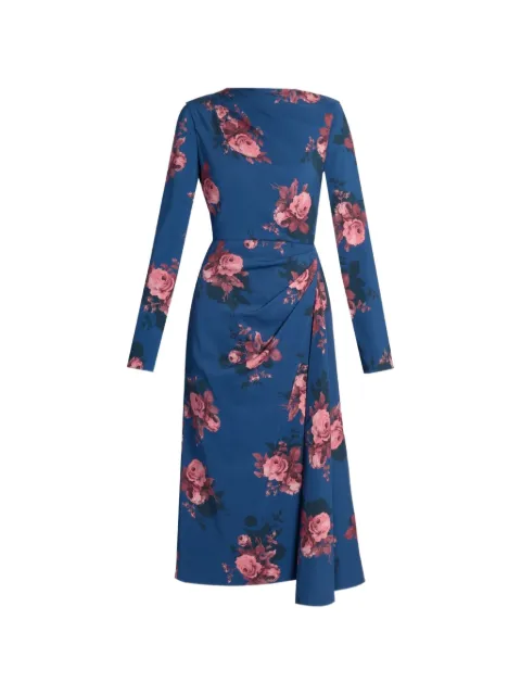 ERDEM floral-print draped dress