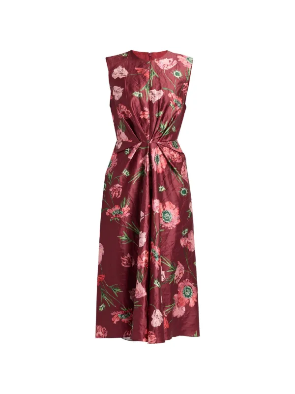Erdem Floral-print Midi Dress in Red