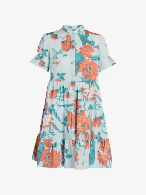 ERDEM floral-print tiered midi dress