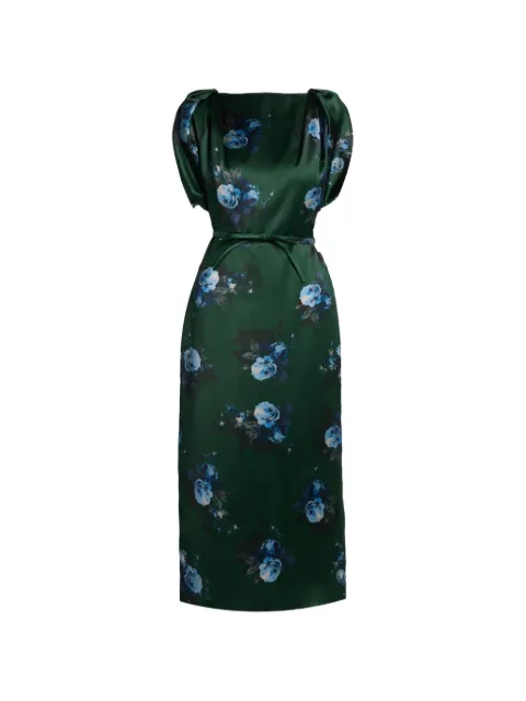 ERDEM Duchess floral-print belted midi dress