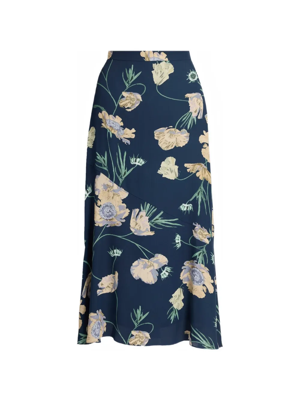 ERDEM Gonna midi svasata a fiori - Blu