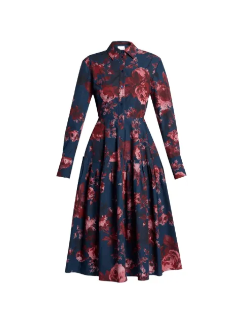 ERDEM floral-print long-sleeve shirt dress