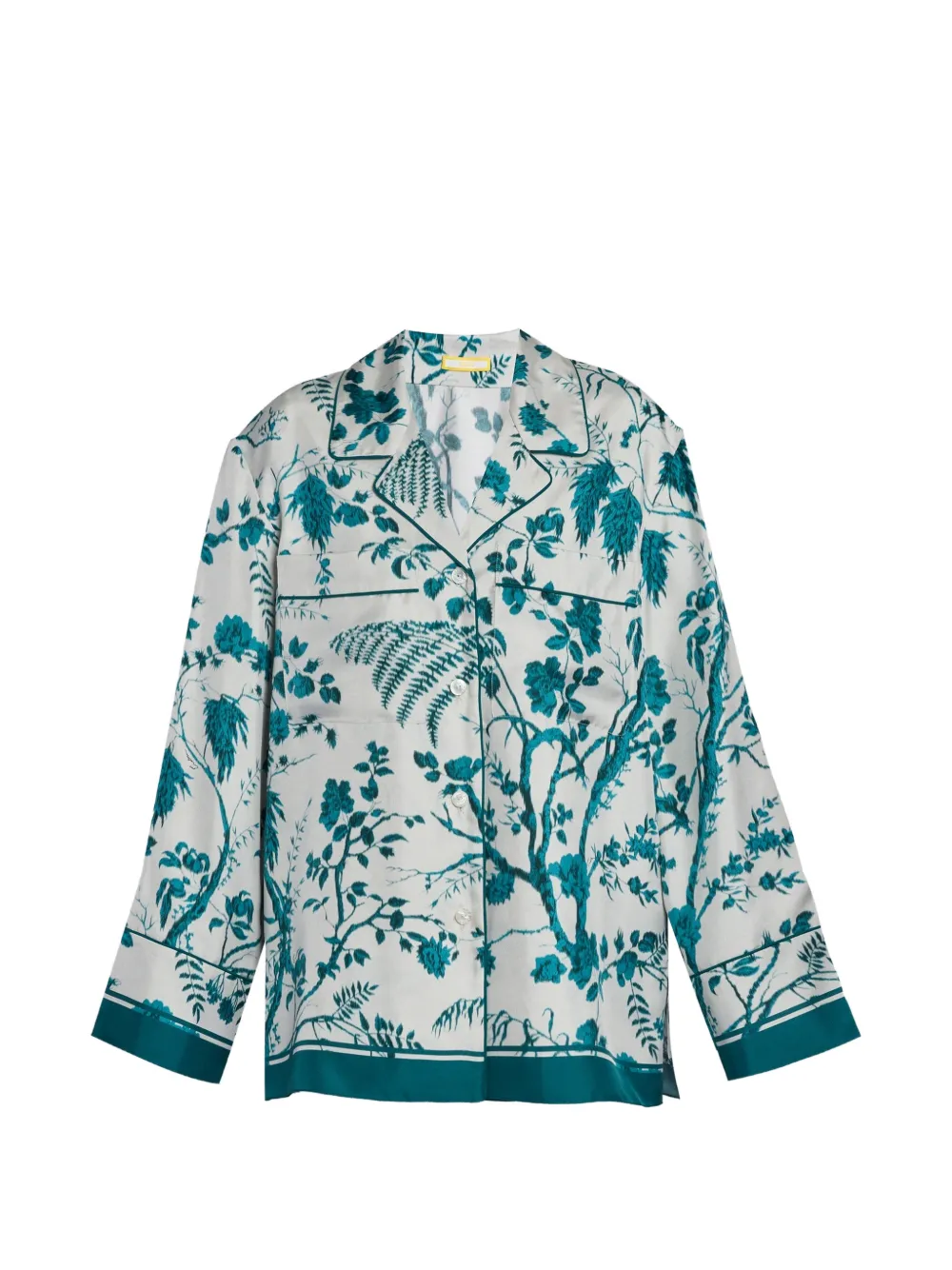 ERDEM botanical-print pajama shirt - Bianco