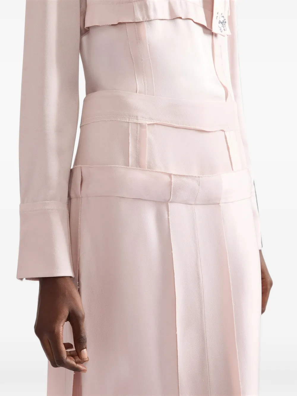 ERDEM layered high-waist midi skirt Roze