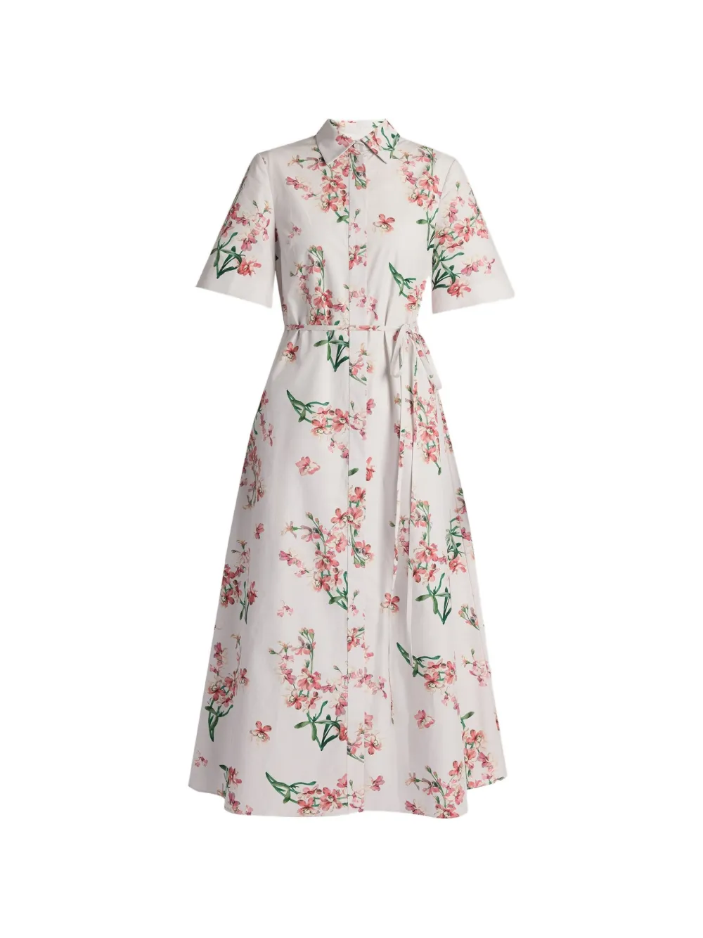 ERDEM Abito midi a fiori - Bianco