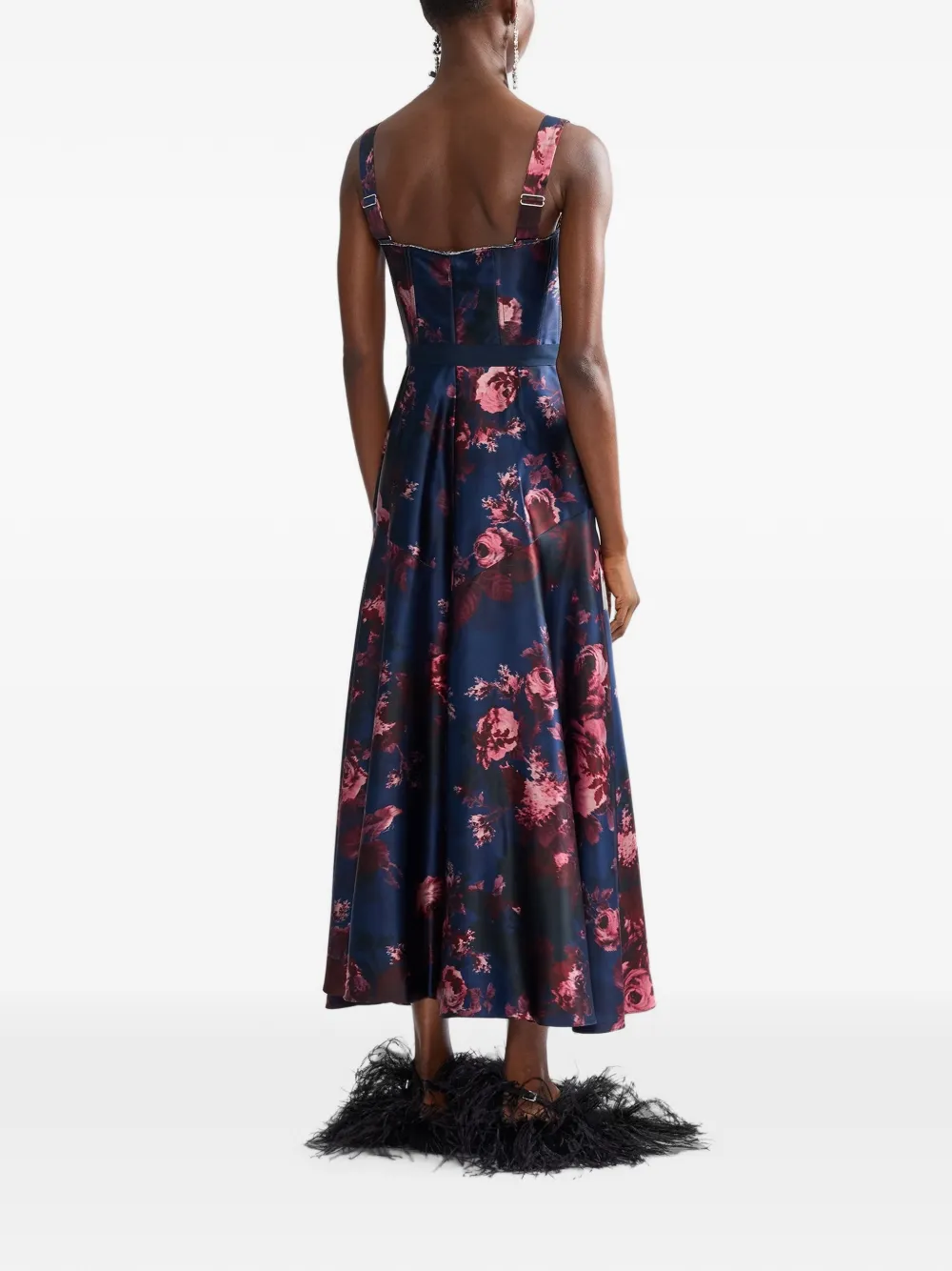 ERDEM Maxi-jurk met bloemenprint Blauw