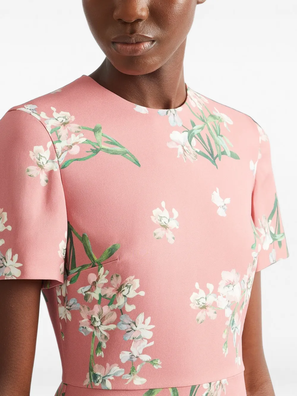 ERDEM floral-print midi dress Roze