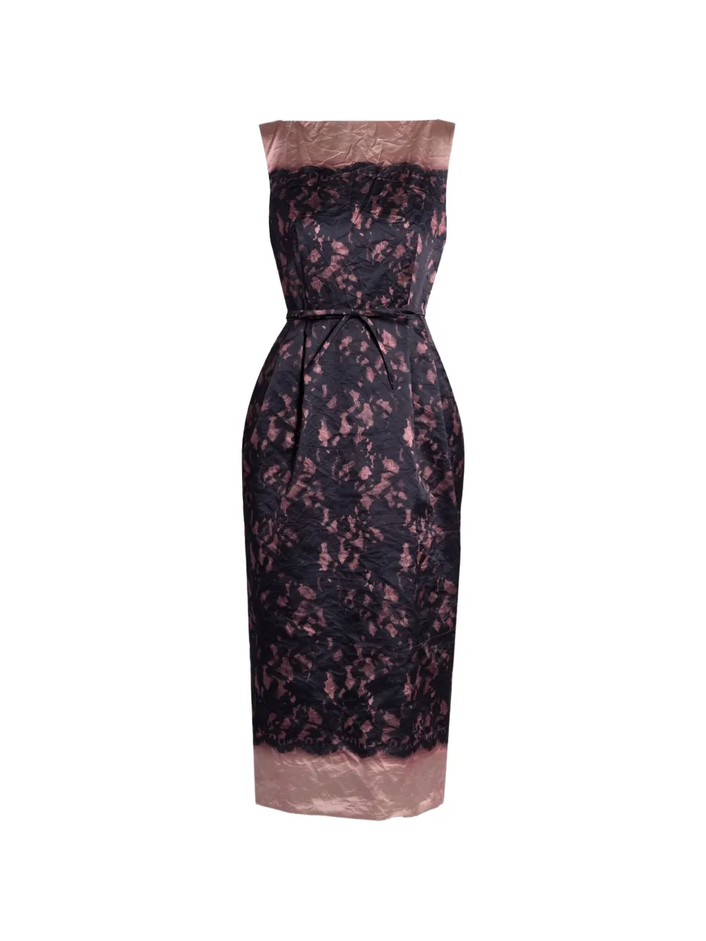 ERDEM printed textured-satin midi dress