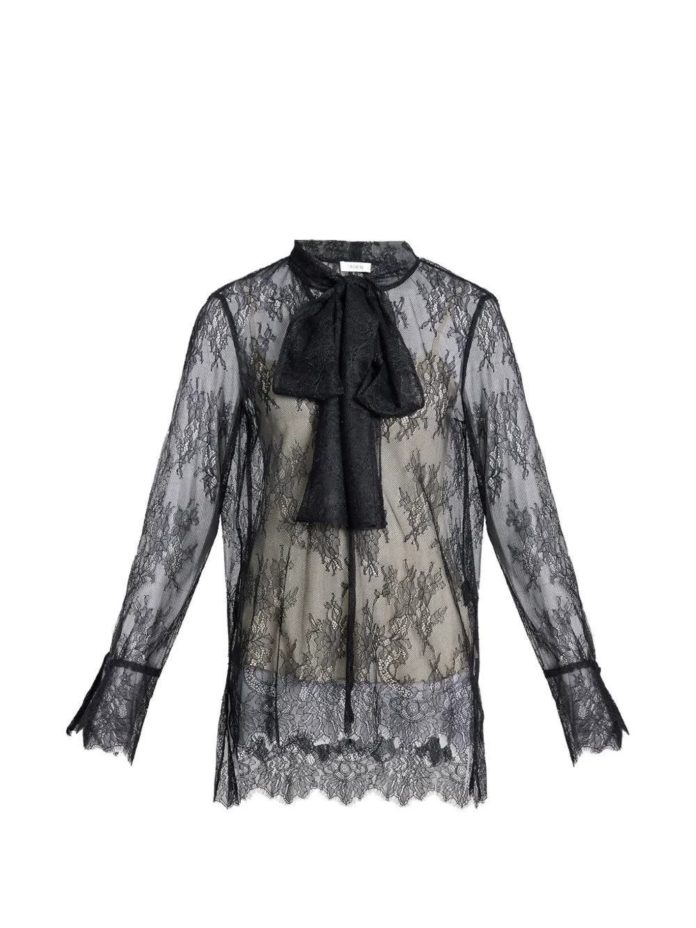 ERDEM floral-lace pussy-bow shirt