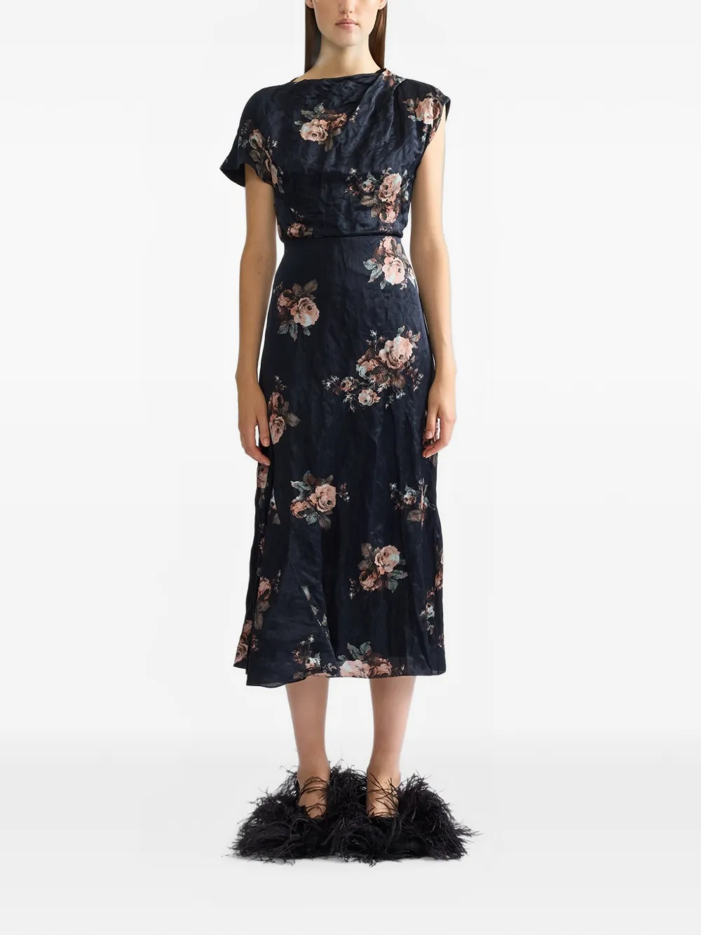 ERDEM Gedrapeerde blouse Zwart