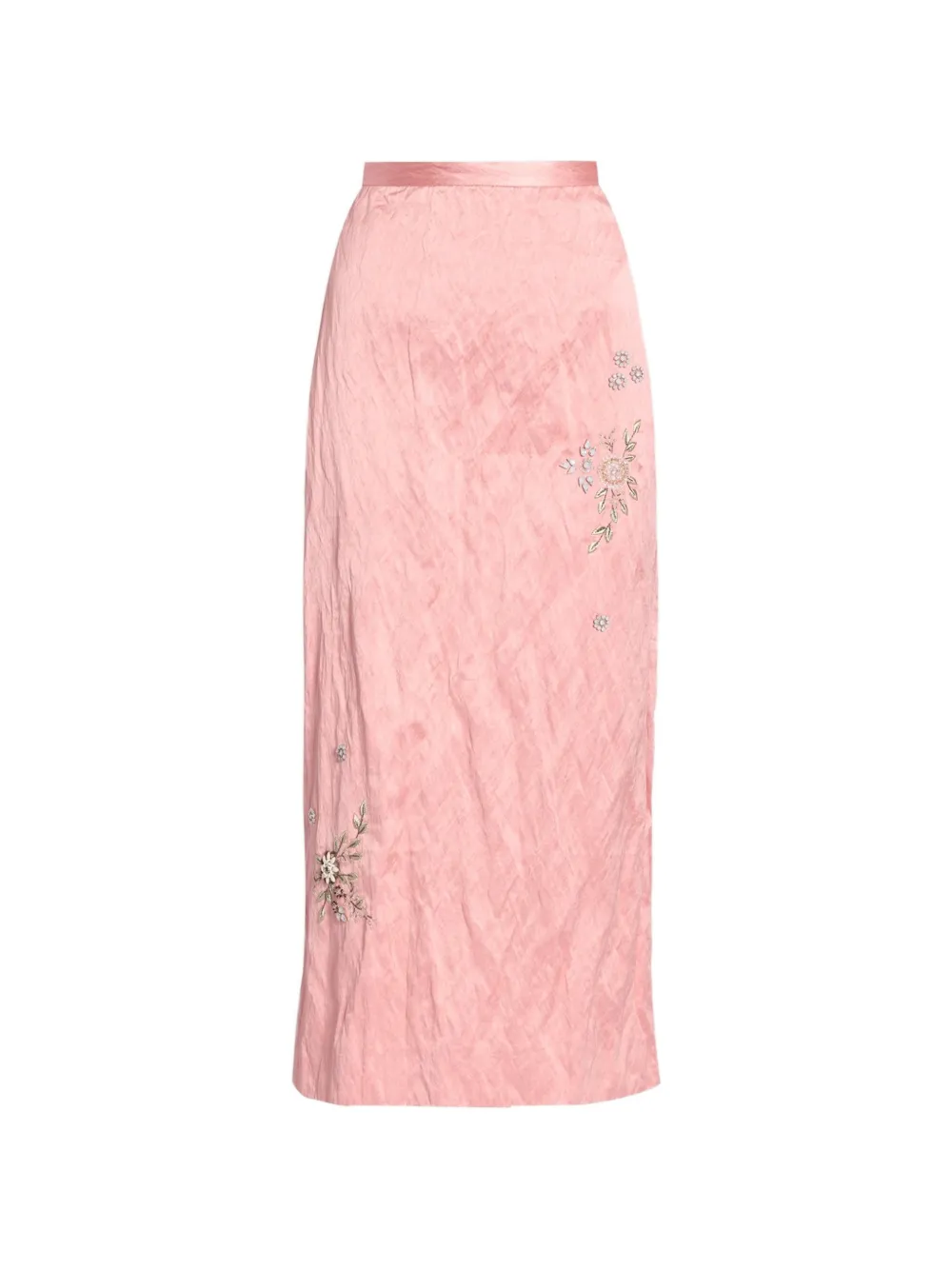 ERDEM embroidered pencil midi skirt - Rosa