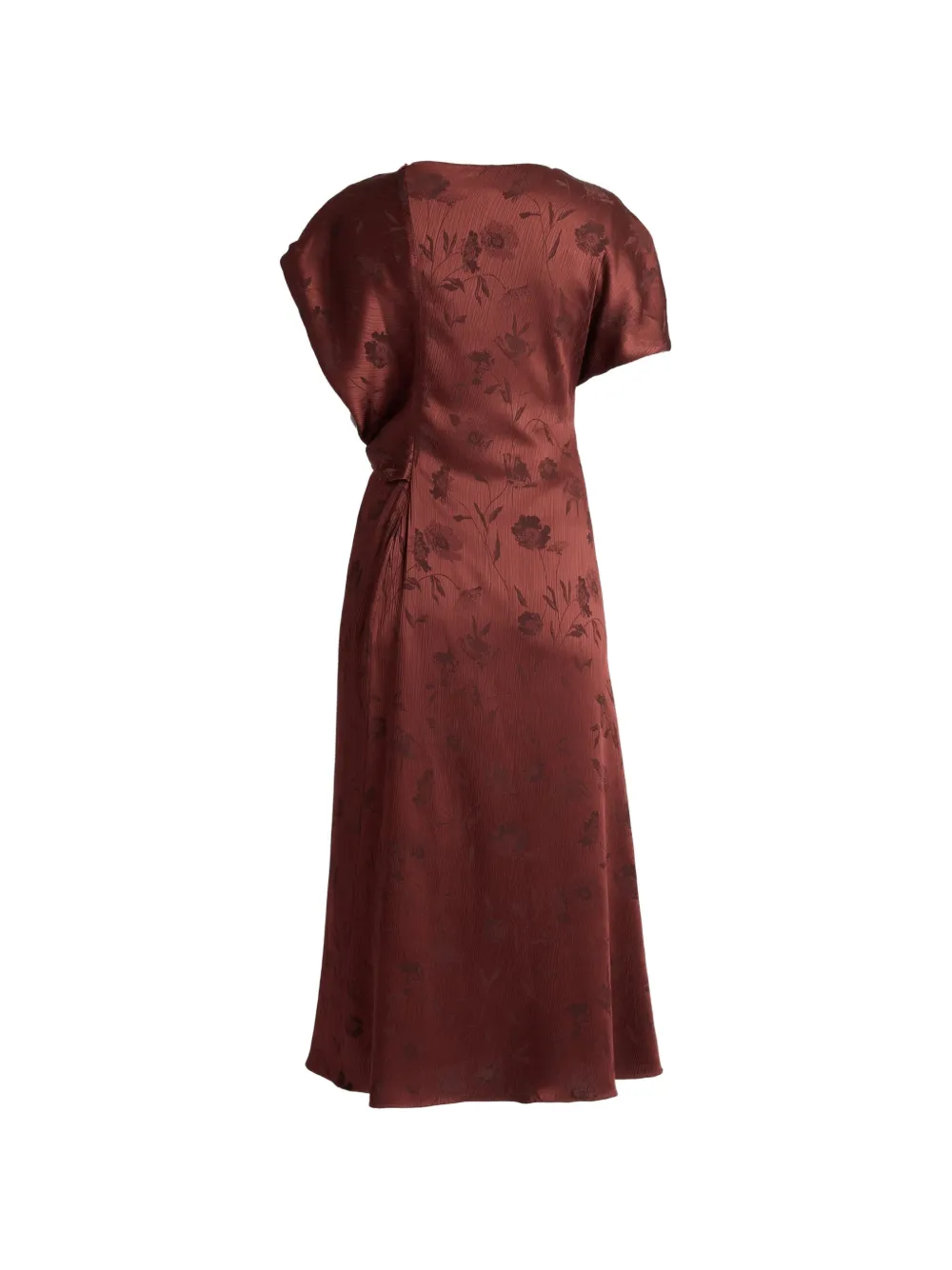 ERDEM Creponne midi-jurk met bloemen-jacquard Rood