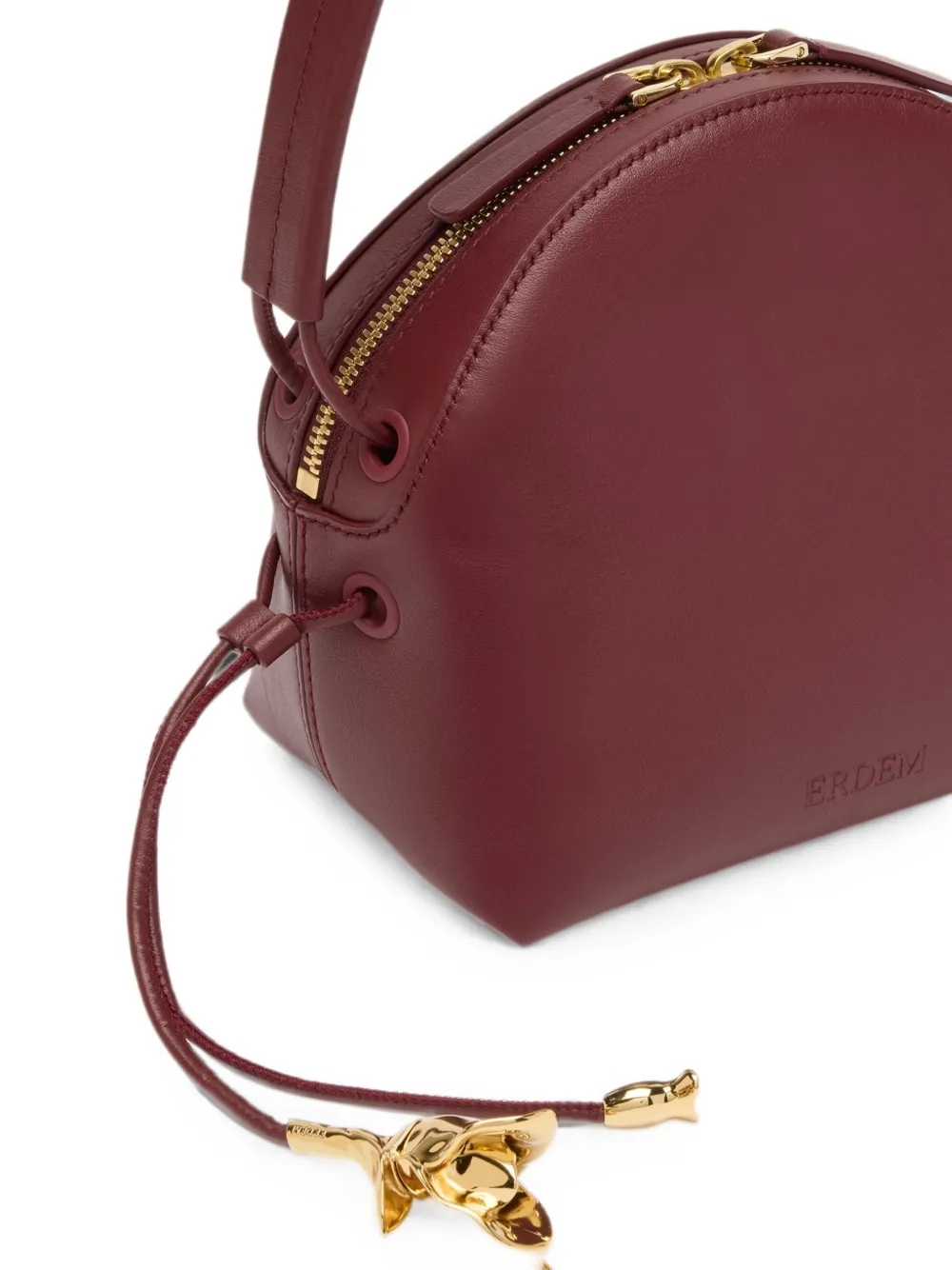 ERDEM Flora Calf Leather Mini Bag in Red, view 4