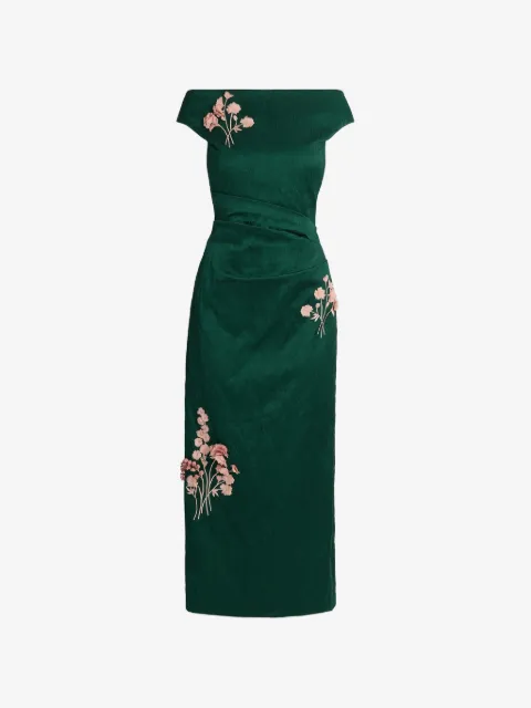 ERDEM vestido de satén texturizado