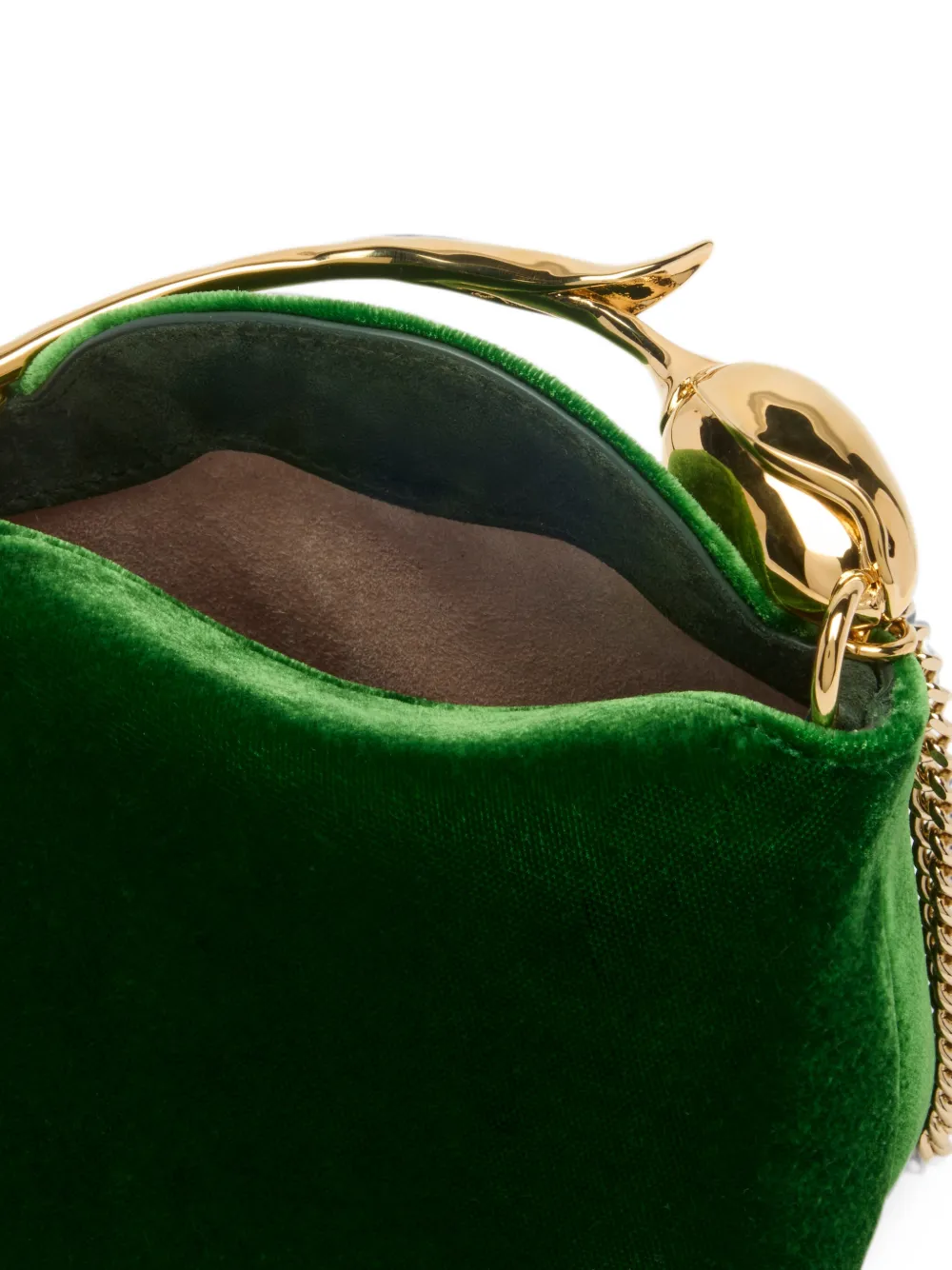 ERDEM Bloom fluwelen shopper met handvat Groen