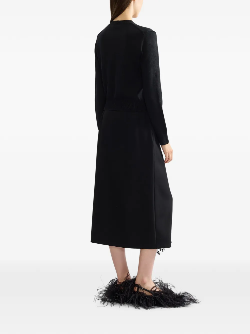 ERDEM Midi-rok met ruches Zwart