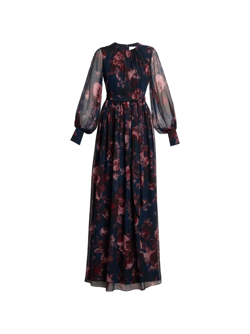 ERDEM maxi floral-print silk-creponne dress - Blu