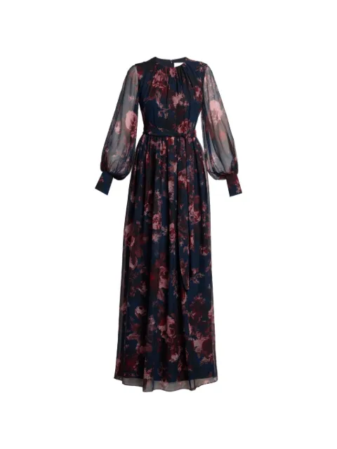ERDEM maxi floral-print silk-creponne dress