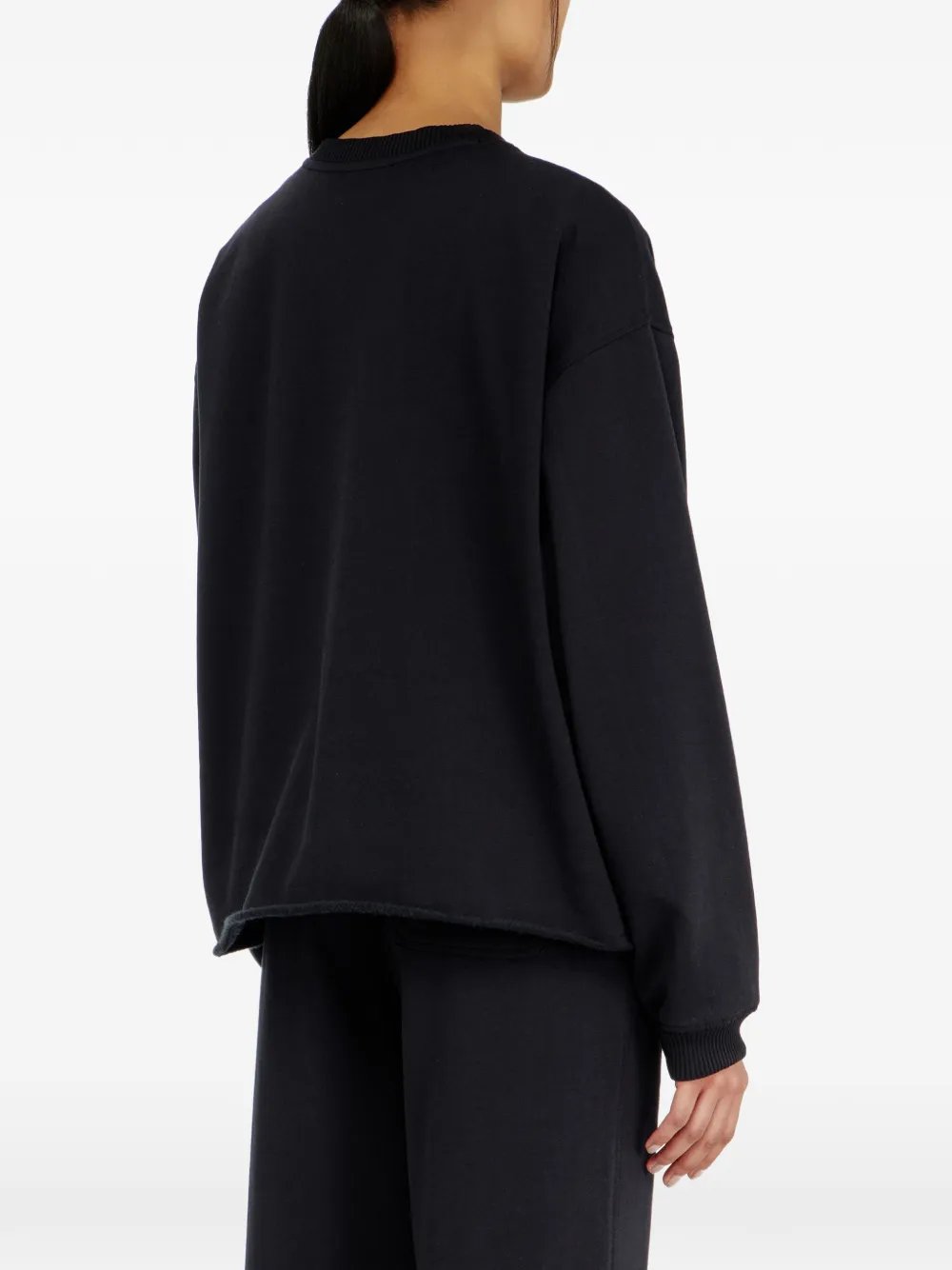 Diesel Peached katoenen sweater met gerafelde afwerking Zwart