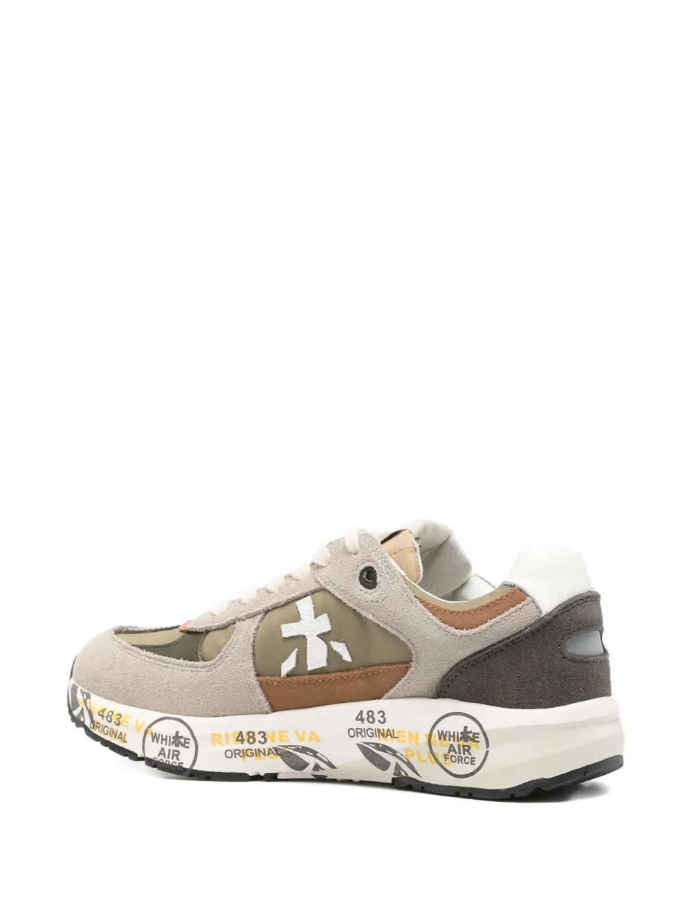 Premiata Kids Robin panelled logo-patch sneakers Beige