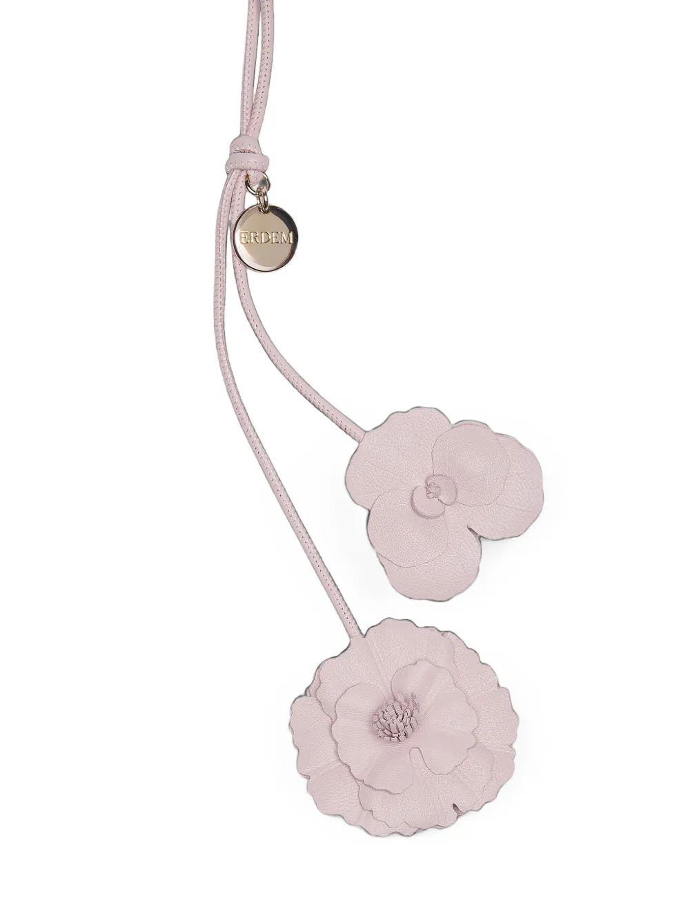 ERDEM Leren bedel met bloem Roze