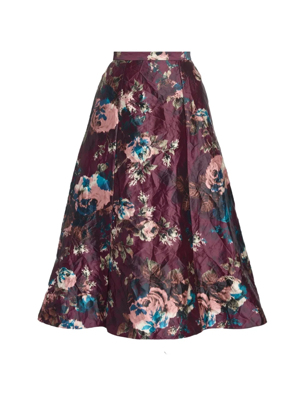 ERDEM floral-print A-line midi skirt - Viola