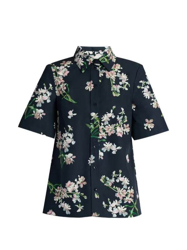 Erdem Floral-print Cotton Shirt in Blue