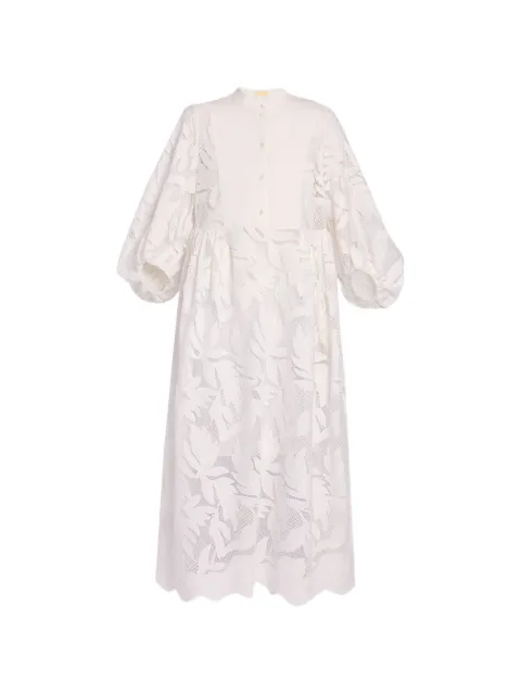 ERDEM floral-cutwork midi dress