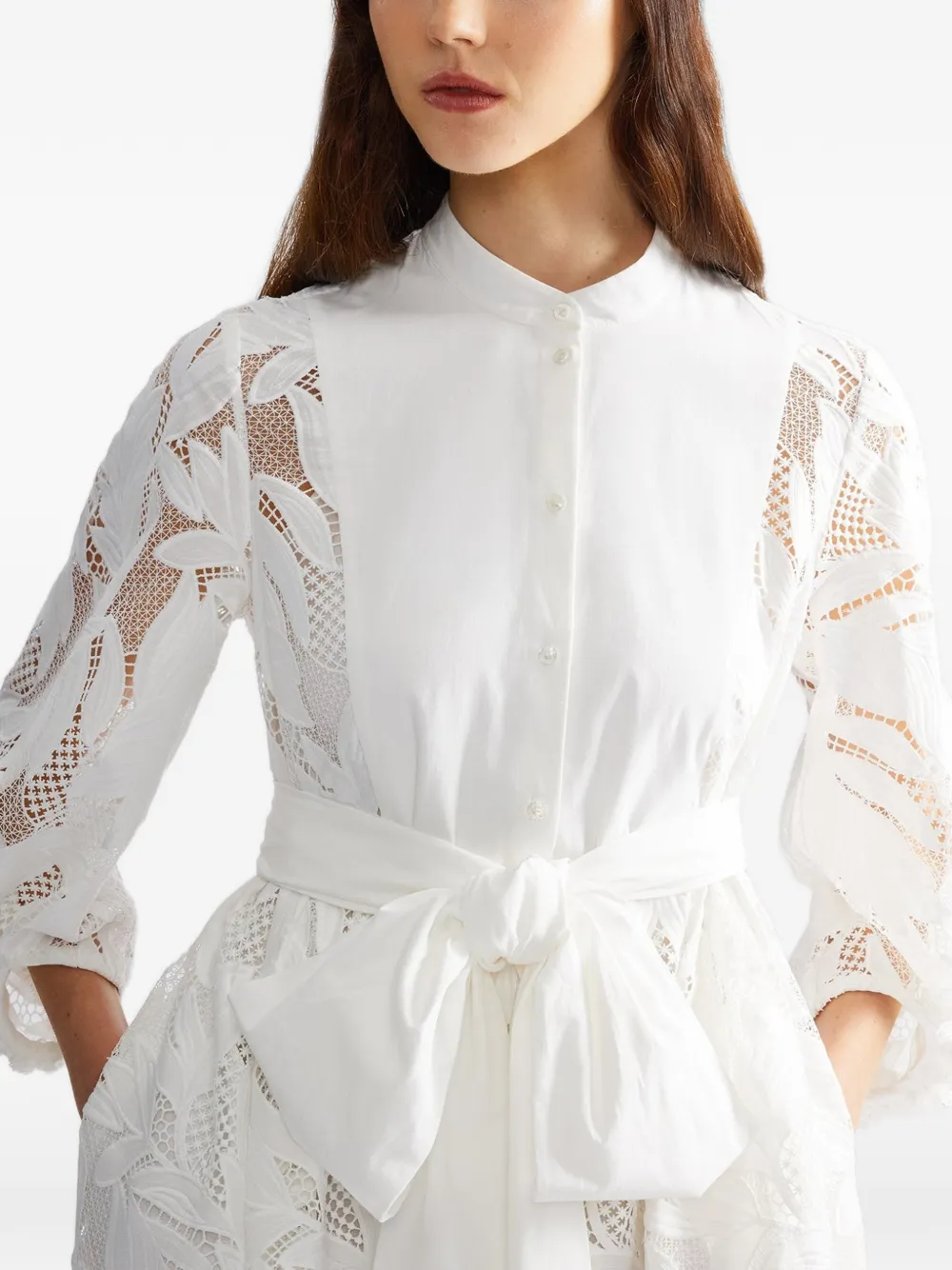 ERDEM midi-jurk met uitgesneden bloemen Wit