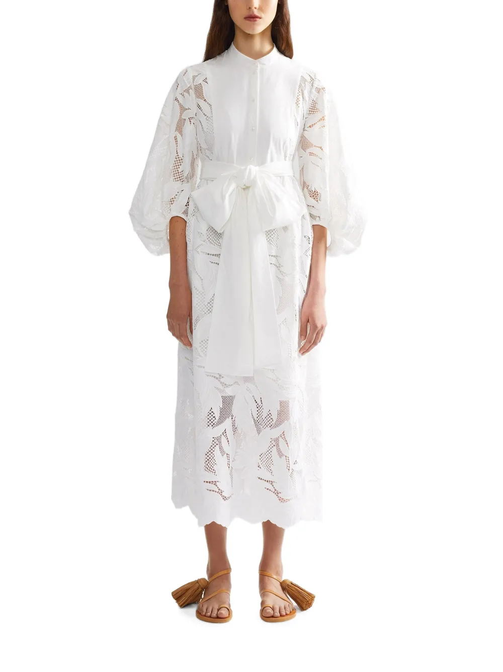 ERDEM midi-jurk met uitgesneden bloemen Wit